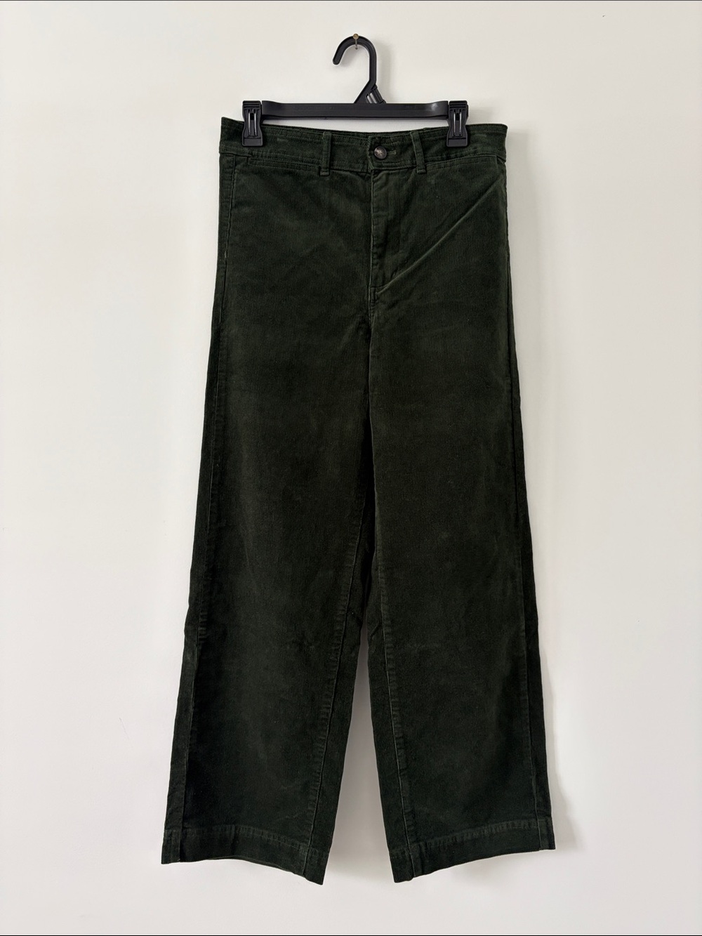 Everlane The Relaxed Wide Leg Corduroy Casual Pants Dark Green 8